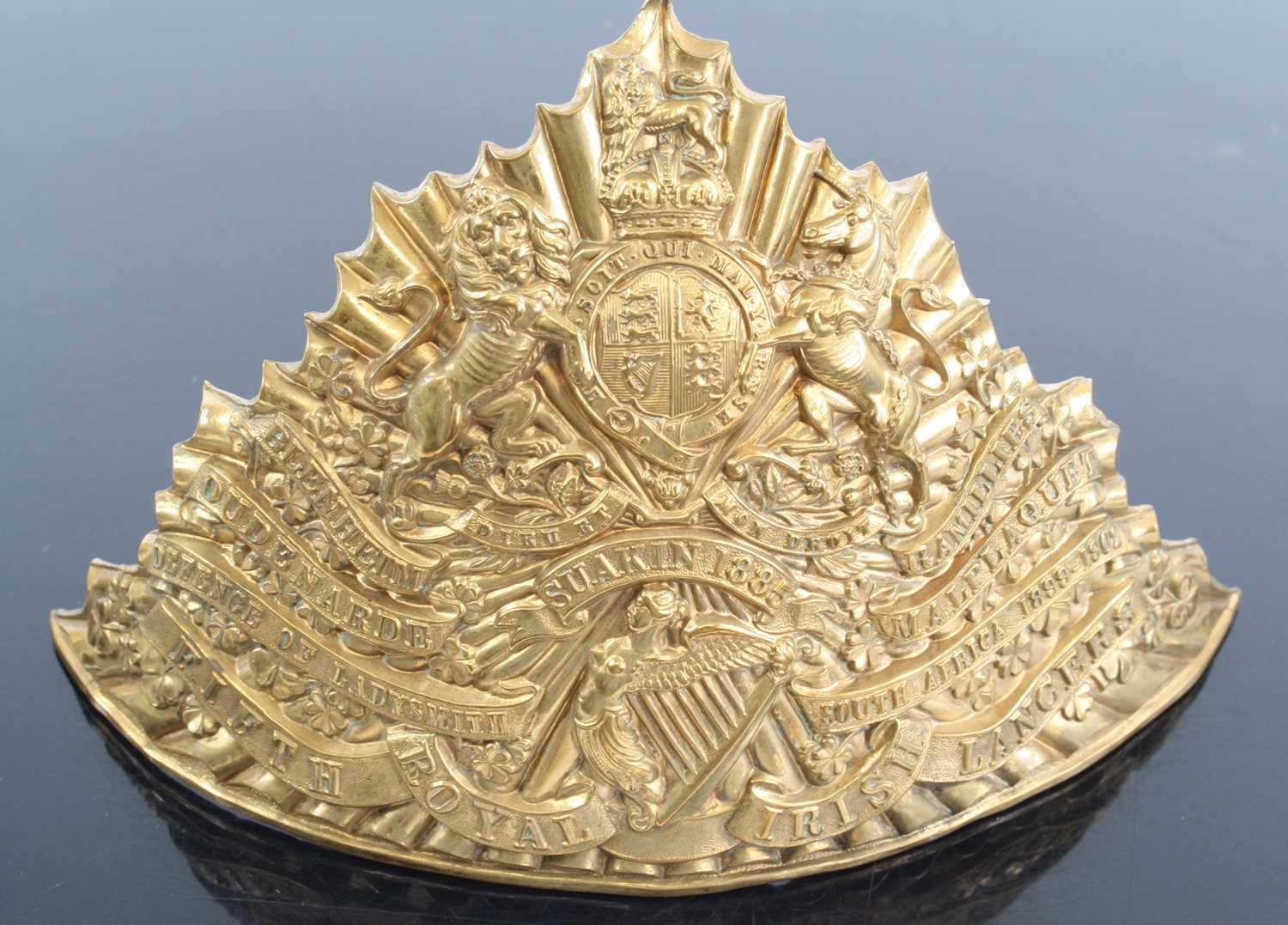 Lot 3082 - A post 1902 Fifth Royal Irish Lancers helmet...