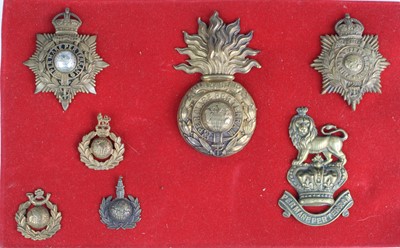 Lot 3100 - A Royal Marines flaming grenade helmet plate,...