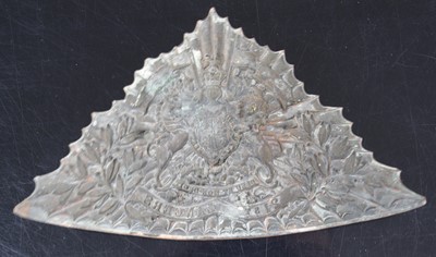 Lot 3119 - A Victorian 21st Lancers cap plate,...