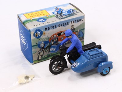 Lot 1669 - A Zebra Toys RAC motorcycle and side-car...