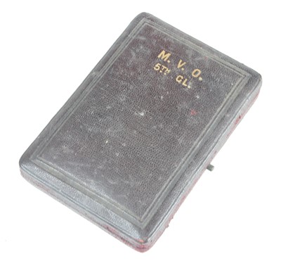 Lot 3296 - A Royal Victorian Order case (only), in black...