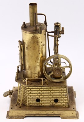 Lot 32 - Wilesco solid brass vertical steam engine,...