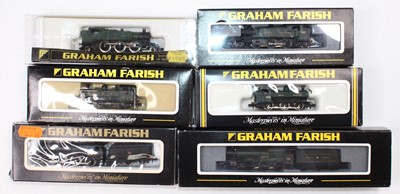 Lot 623 - Six Farish GWR or BR(W) N-gauge locos: item...