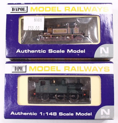 Lot 630 - Two Dapol N-gauge tank locos: ND010 0-4-2 GWR...