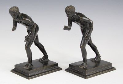 Lot 2344 - A pair of circa 1900 Neopolitan bronze models...