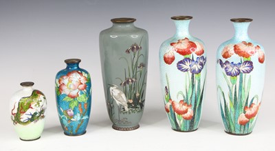 Lot 2364 - A Japanese Meiji period cloisonne enamel vase,...