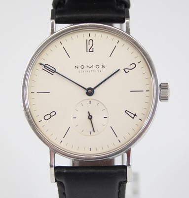 Lot 2315 - A gents stainless steel Nomos Glashutte manual...