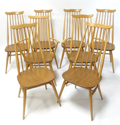 Lot 386 - A set of eight Ercol blond elm 'Goldsmith'...