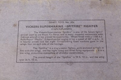 Lot 1409 - Dinky Toys, 62E Supermarine Spitfire Fighter...