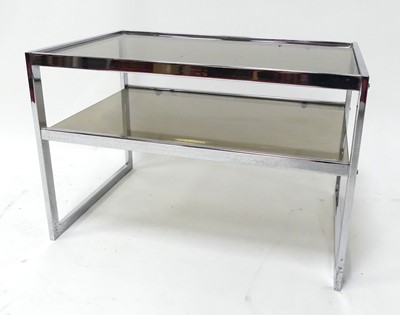 Lot 378 - A 1970s flat-sided chrome two-tier low...