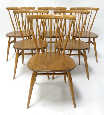 Lot 388 - A set of six Ercol blond elm 'Model 449'...