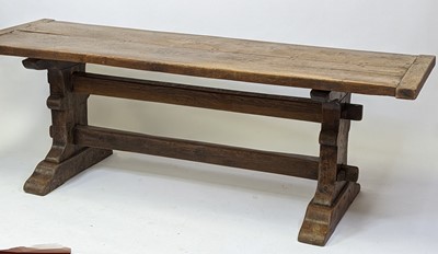 Lot 2500 - An antique joined oak refectory table, having...