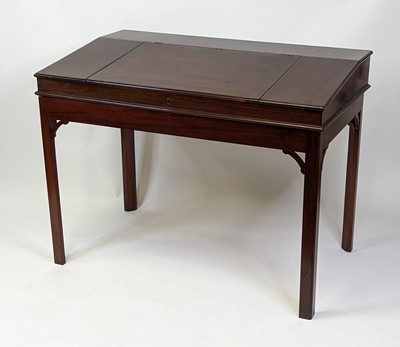 Lot 1291 - A George III mahogany clerk's desk on later...