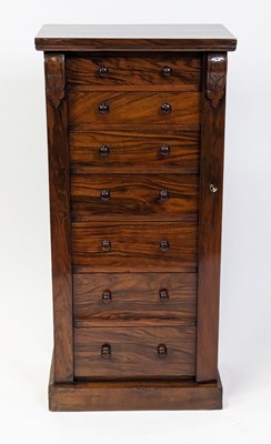 Lot 2495 - A Victorian rosewood Wellington chest, having...