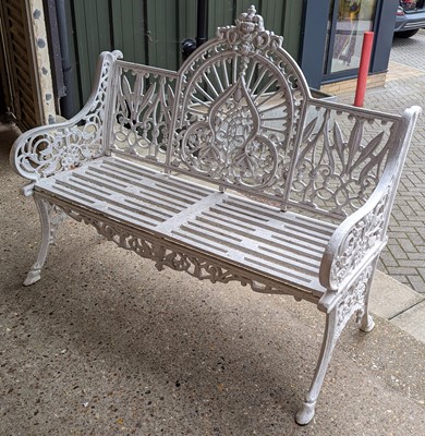 Lot 1441 - A Victorian style cast iron garden bench, in...