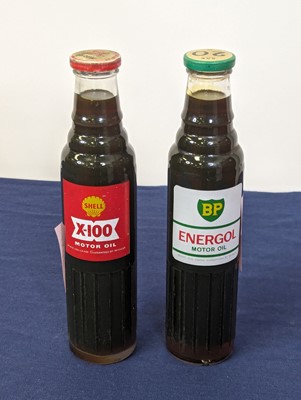 Lot 4033 - A BP Energol Motor Oil bottle, SAE20W, half...