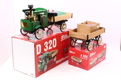 Lot 48 - Wilesco D320 Steam Wagon, finished in green,...