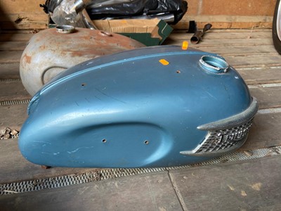 Lot 4037 - A Triumph fuel tank, circa 1960s, blue painted;...