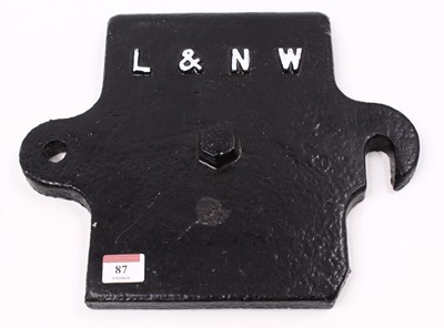 Lot 87 - L&NW cast iron axle box cover