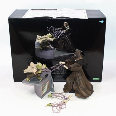 Lot 1866 - ARTFX 1/7 scale statues of Star Wars Yoda VS...