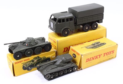 Lot 1424 - 3 boxed French Dinky Toy Military Diecast, to...