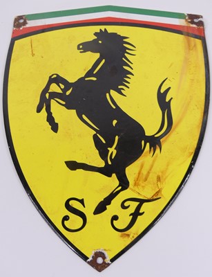 Lot 31 - An enamel on metal Ferrari advertising sign,...