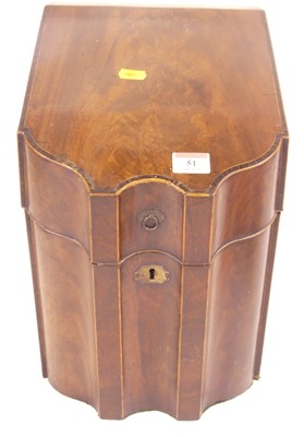 Lot 51 - A George III mahogany knife box, of shaped...