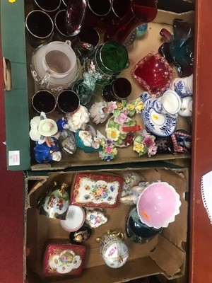 Lot 73 - Two boxes of mixed glassware and ceramics to...