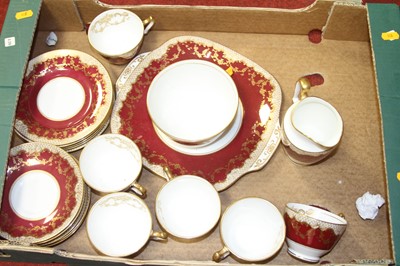 Lot 93 - A Crown Staffordshire gilt and burgundy...