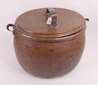 Lot 99 - A Victorian copper cauldron, width 49cm