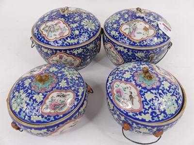 Lot 102 - A set of four Chinese famille rose porcelain...