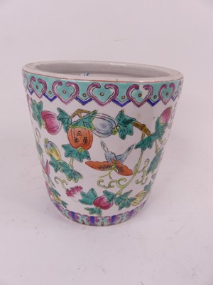 Lot 122 - A Chinese porcelain jardiniere, enamel...