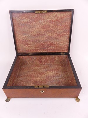 Lot 128 - A 19th century amboyna and boxwood strung box,...