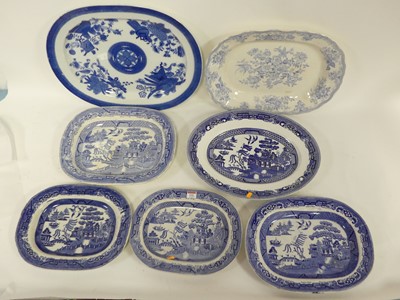 Lot 132 - A collection of Victorian and later blue &...