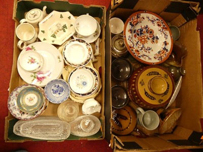 Lot 157 - Two boxes of mixed ceramics