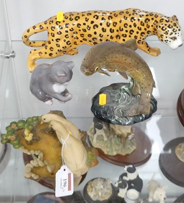 Lot 196 - A Beswick model leopard, length 32cm; together...