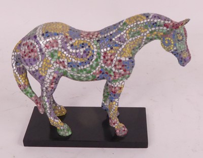 Lot 167 - A simulated mosaic figure of a horse, modelled...