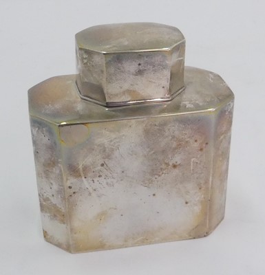 Lot 226 - An Edward VII silver tea caddy, of canted form,...