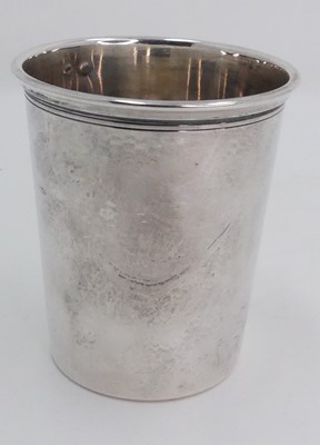 Lot 225 - A white metal beaker, of tapered cylindrical...