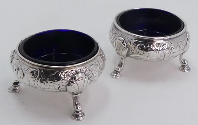 Lot 228 - A pair of 19th century silver table salts,...