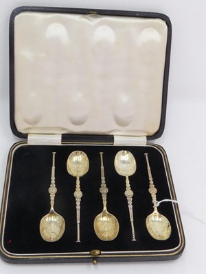 Lot 236 - A set of five Edward VIII silver teaspoons,...