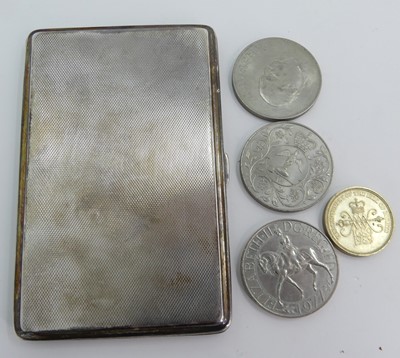 Lot 248 - A George V silver pocket cigarette case,...