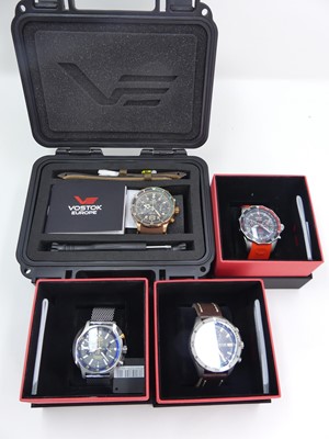 Lot 347 - A collection of Vostok wristwatches, each boxed