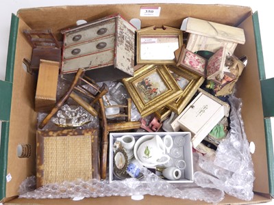 Lot 350 - A collection of dolls house furniture and...