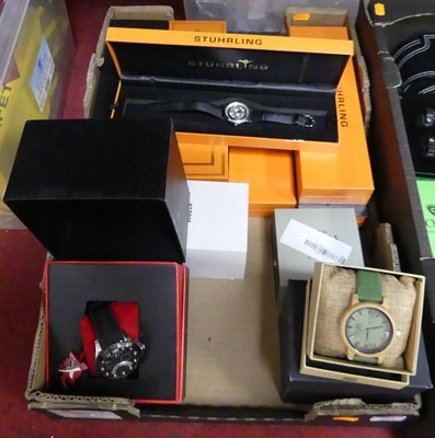 Lot 380 - A collection of men's fashion watches, to...