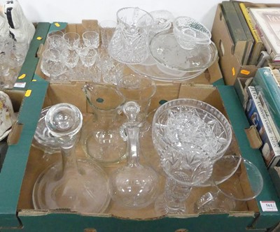 Lot 561 - Two boxes of mixed crystal glassware, to...