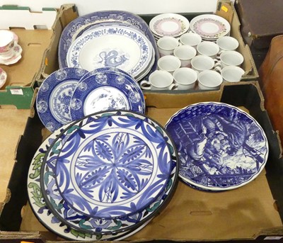 Lot 568 - Two boxes of mixed ceramics, to include a...