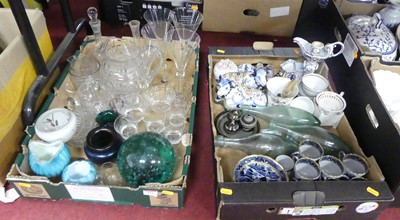 Lot 523 - Two boxes of glassware and ceramics, to...