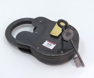 Lot 436 - A reproduction metal padlock, of large...