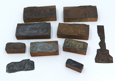 Lot 437 - A collection of printing blocks of motorcycles